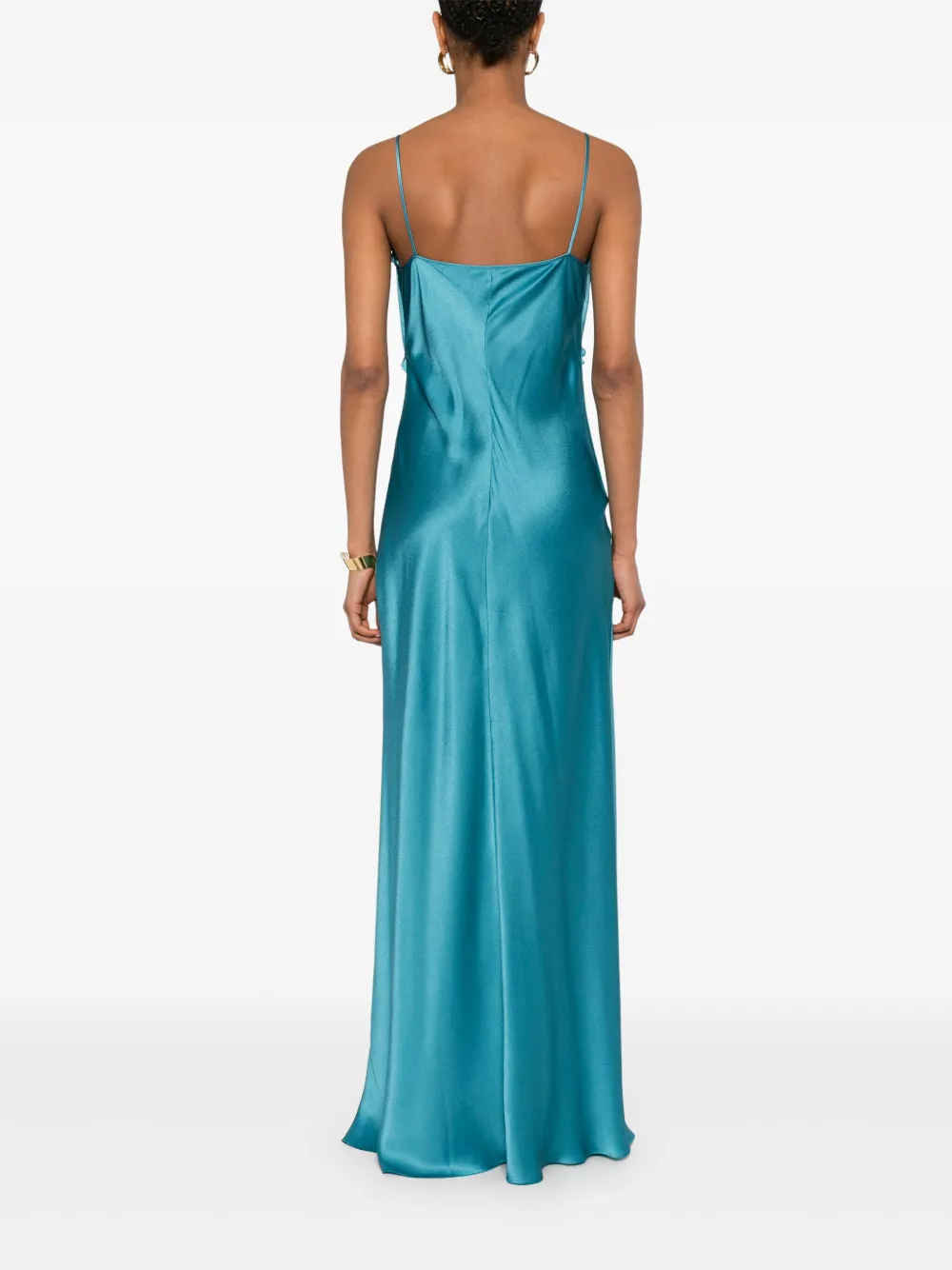 Alberta Ferretti Satijnen maxi-jurk Blauw