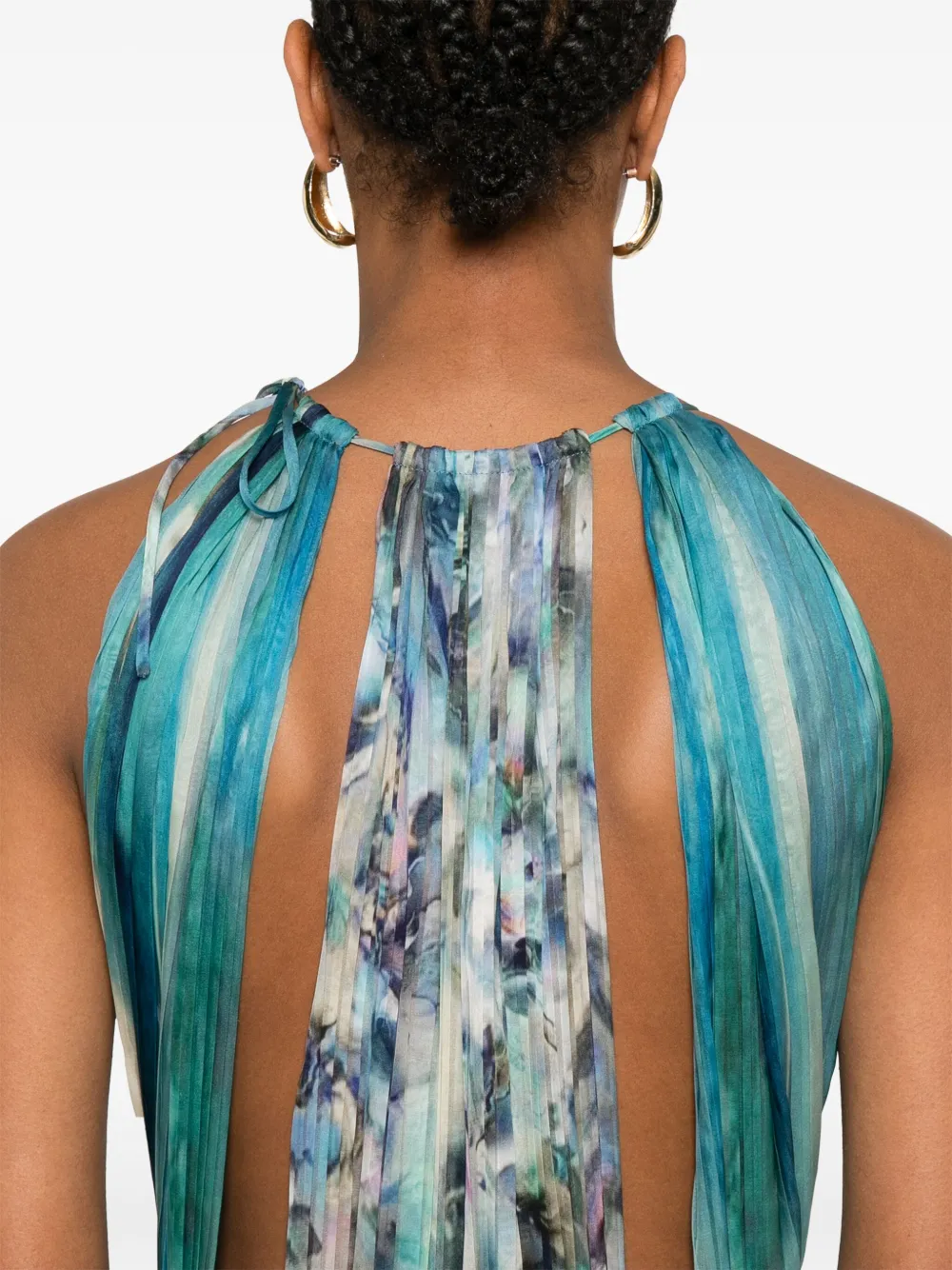 Alberta Ferretti Zijden avondjurk Blauw