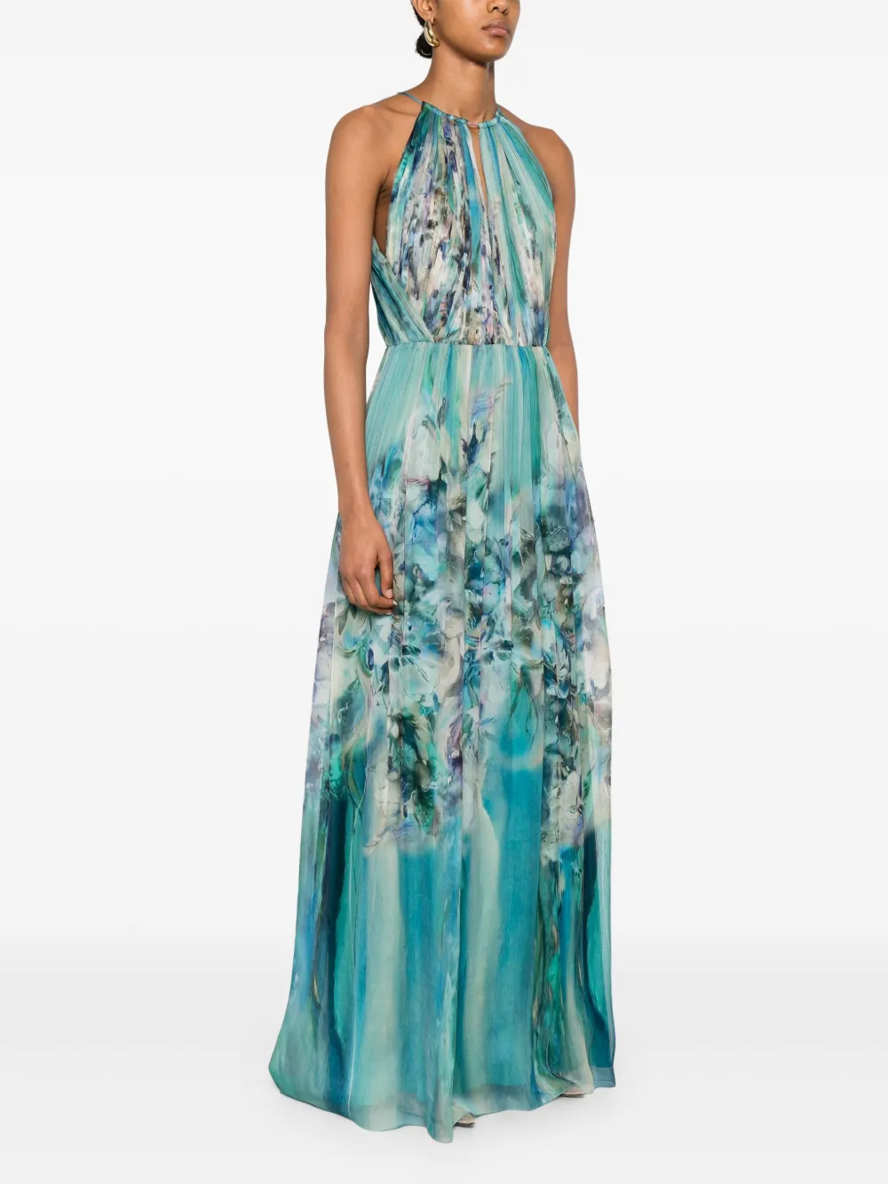 Alberta Ferretti Zijden avondjurk Blauw