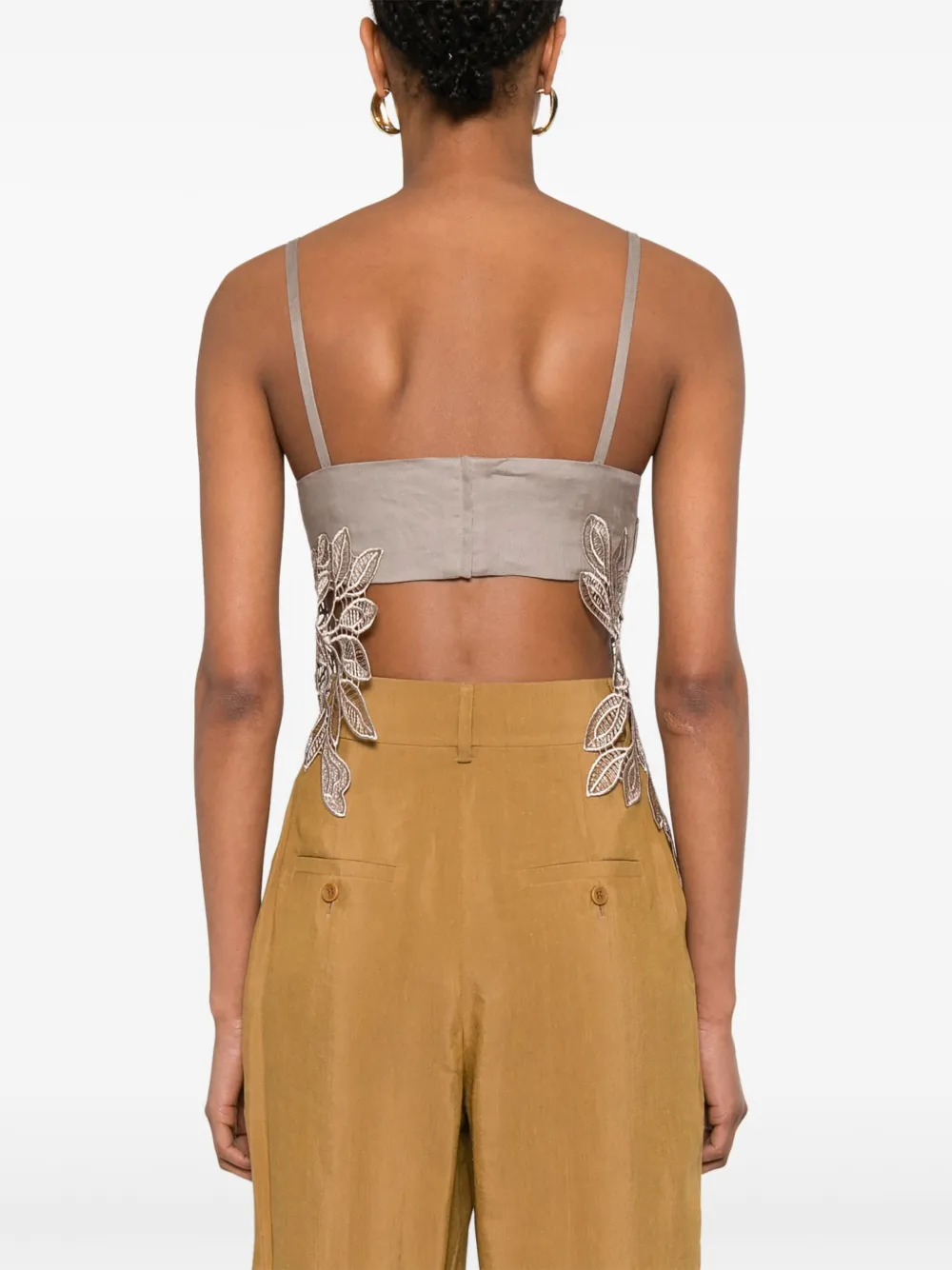 Alberta Ferretti Macramé top Bruin