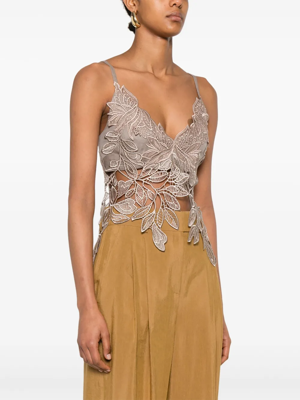 Alberta Ferretti Macramé top Bruin