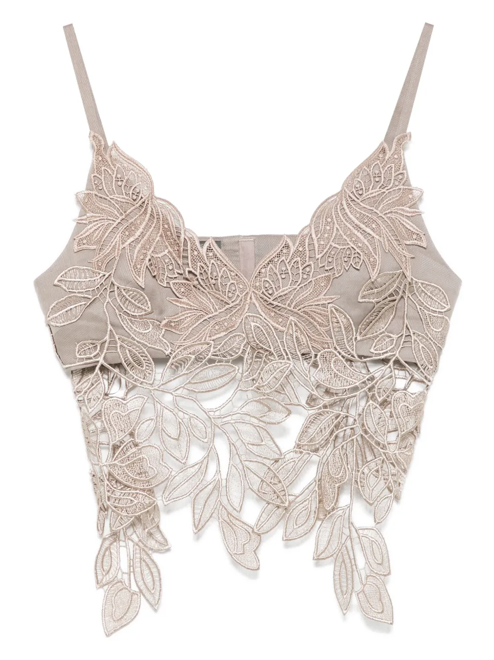 Alberta Ferretti foliage macramé top | Brown | Image 1