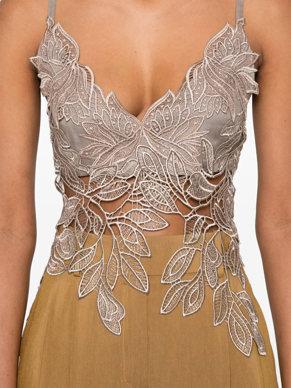 Alberta Ferretti Macramé top Bruin