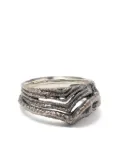 Julius carved vintage-effect ring - Silver