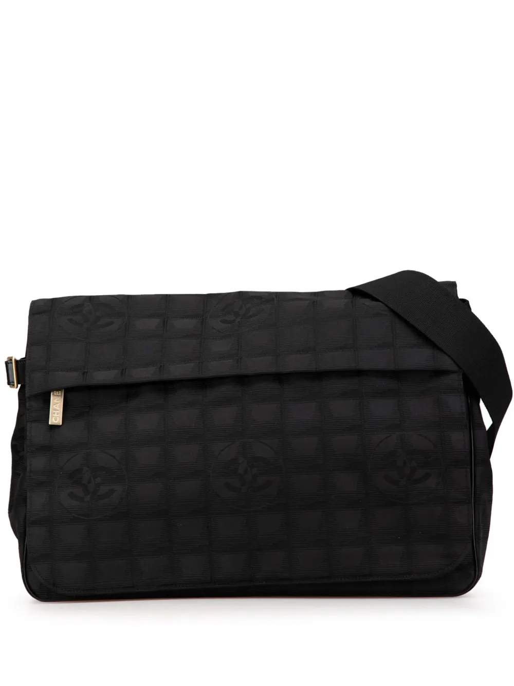 CHANEL Pre-Owned 2005-2006 ニュートラベル ライン ナイロン ショルダーバッグ - ブラック CHANEL Pre-Owned 2005-2006 ニュートラベル ライン ナイロン ショルダーバッグ - ブラック