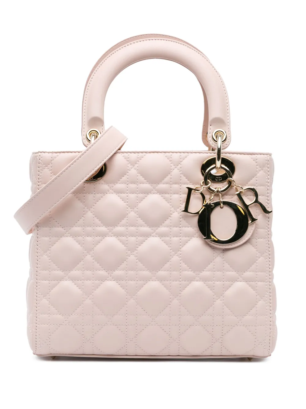 2018 Medium Lambskin Cannage Lady Dior satchel