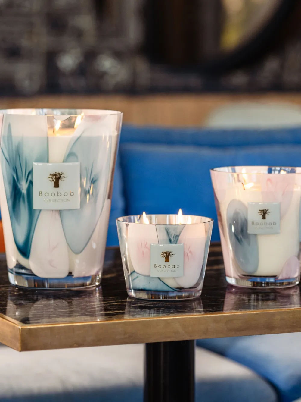 Baobab Collection Riviera Leopolda Candles In Blue