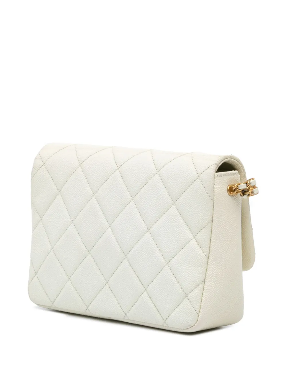 CHANEL Pre-Owned 2021-2024 kleine Chain Melody Flap Umhängetasche aus gestepptem Kaviarleder | Pre-owned & Archive | Image 2