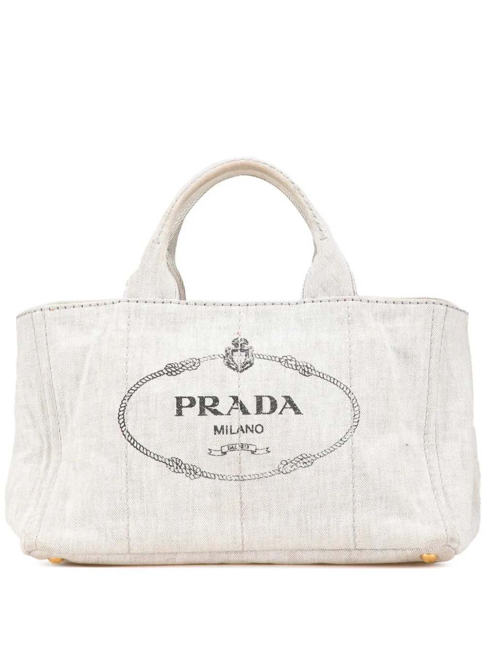 Prada Pre-Owned 2013-2024 Denim Canapa Logo satchel | Grey | Image 1
