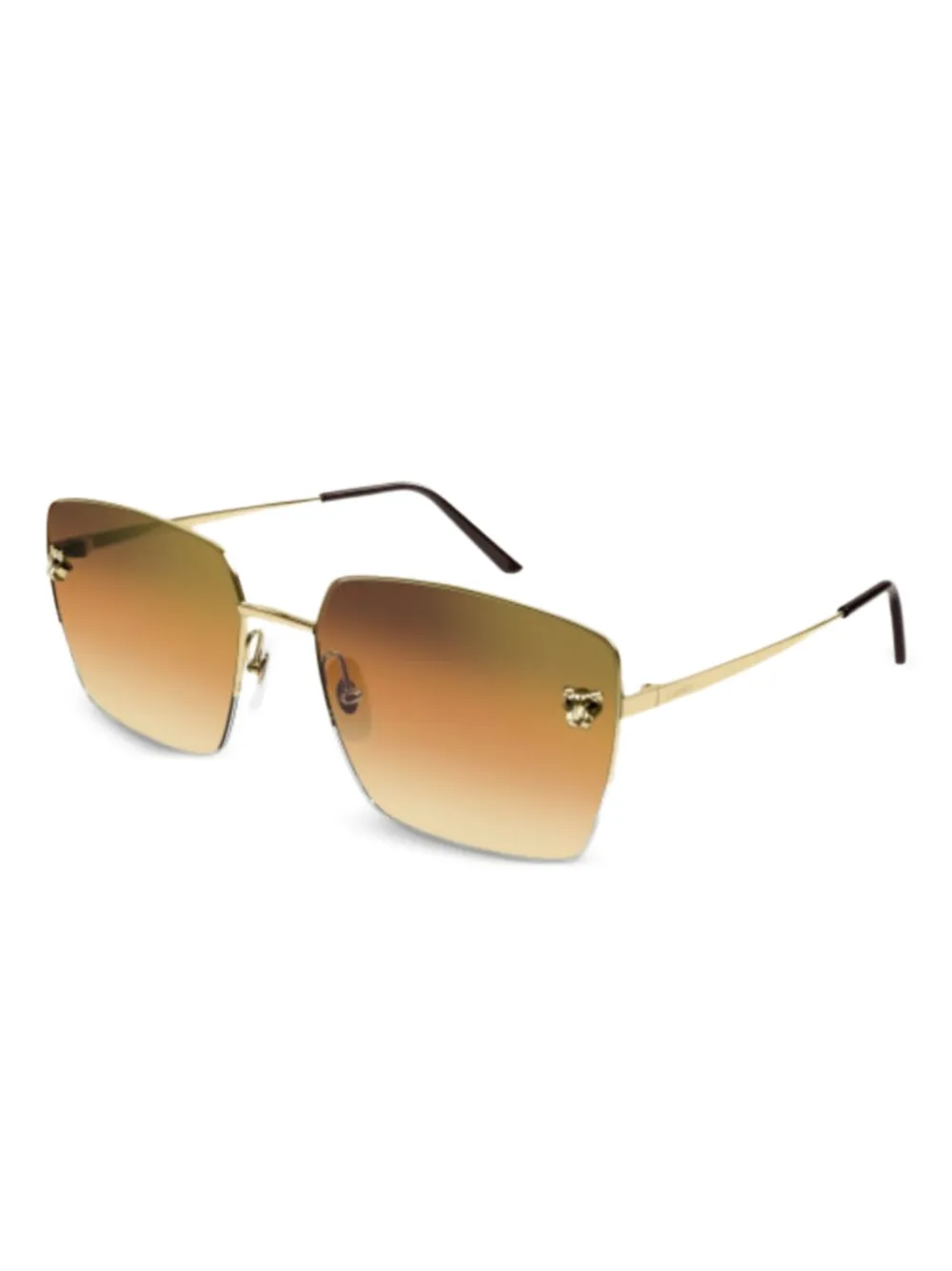 Cartier Eyewear Zonnebril met vierkant montuur Goud