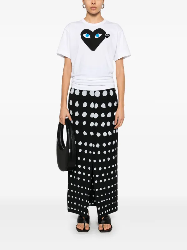 新作☆【COMME DES GARCONS PLAY】エンブレムハートTシャツ Comme Des Garçons Play ハートエンブレム Tシャツ | ホワイト