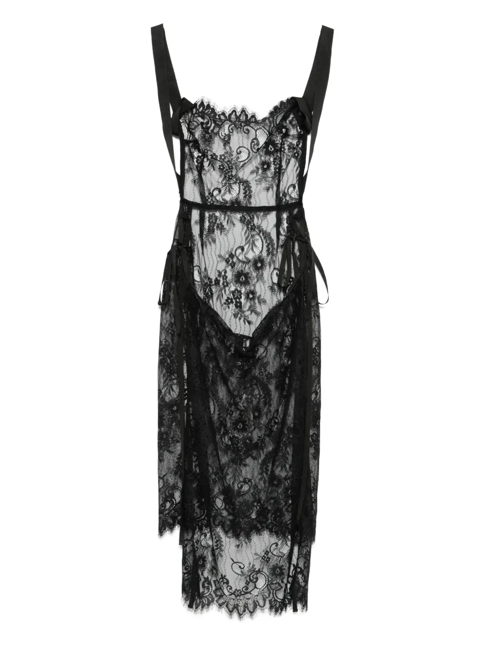 Alchemy Midi-jurk met kant - Zwart