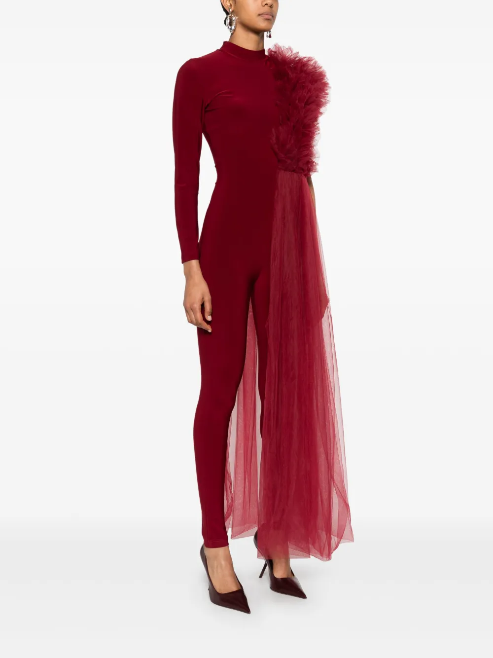 Alchemy Jumpsuit met tulen applicatie Rood