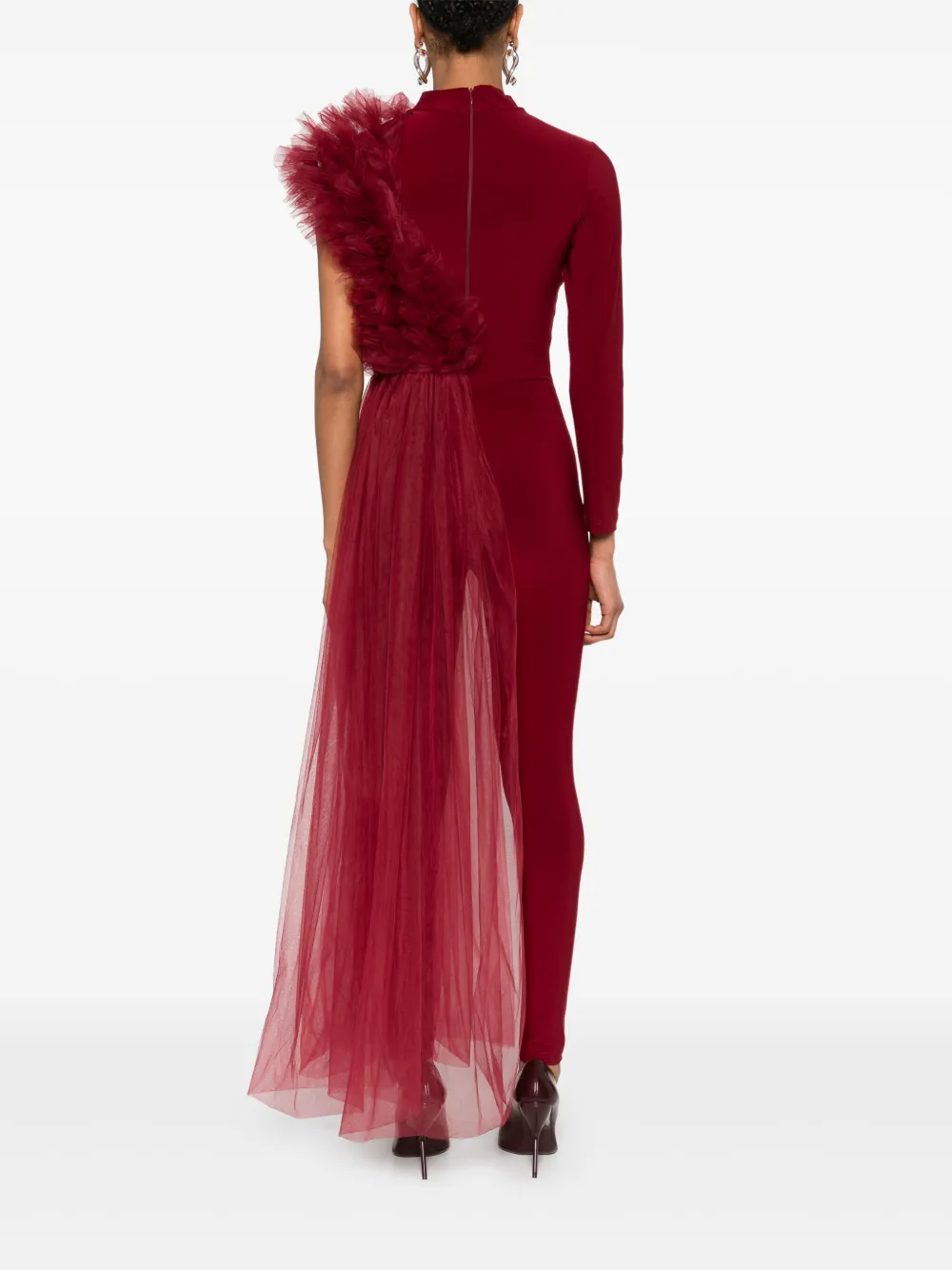 Alchemy Jumpsuit met tulen applicatie Rood