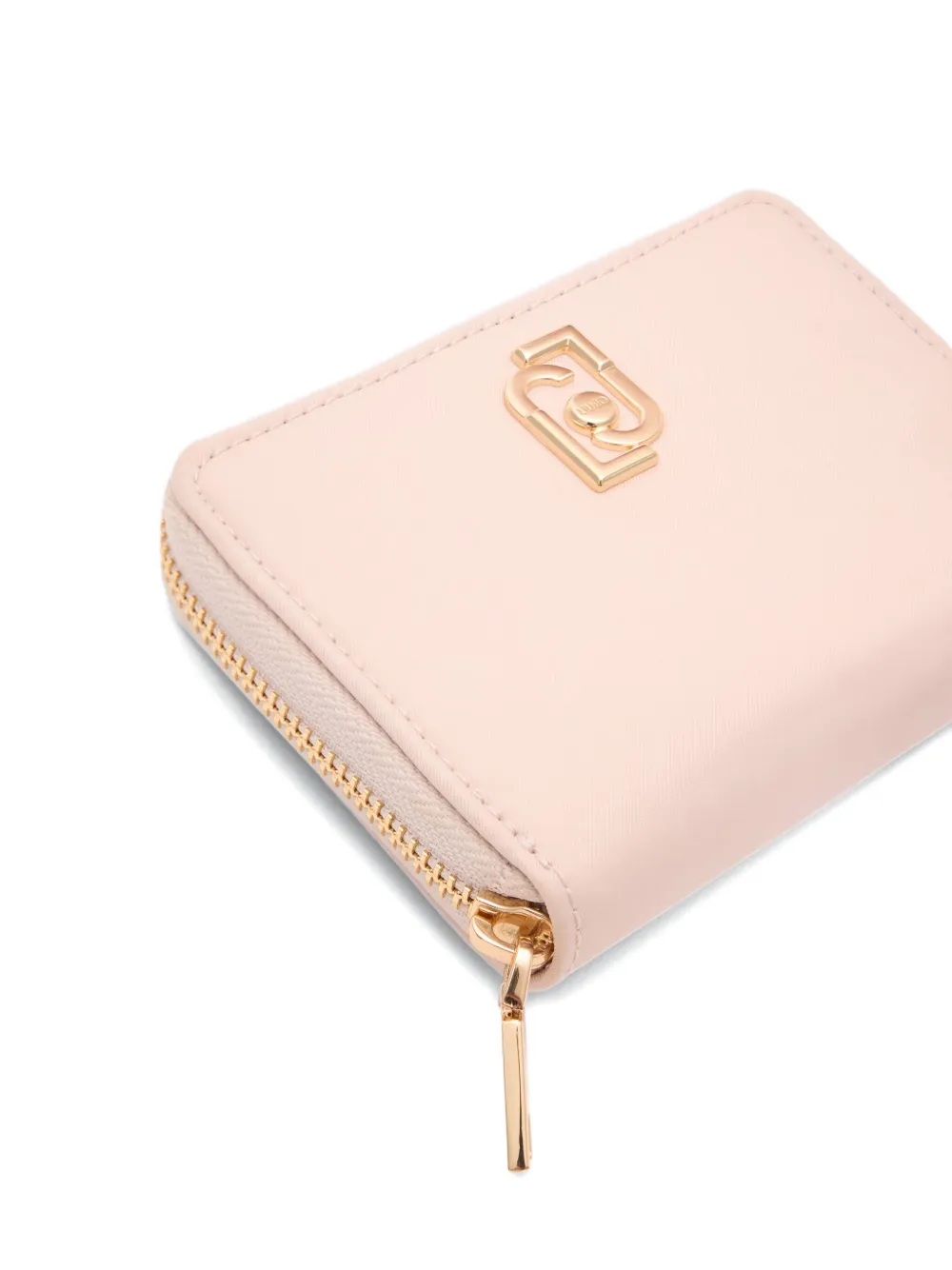 Liu •jo Logo-detail Zip-up Leather Wallet In Pink