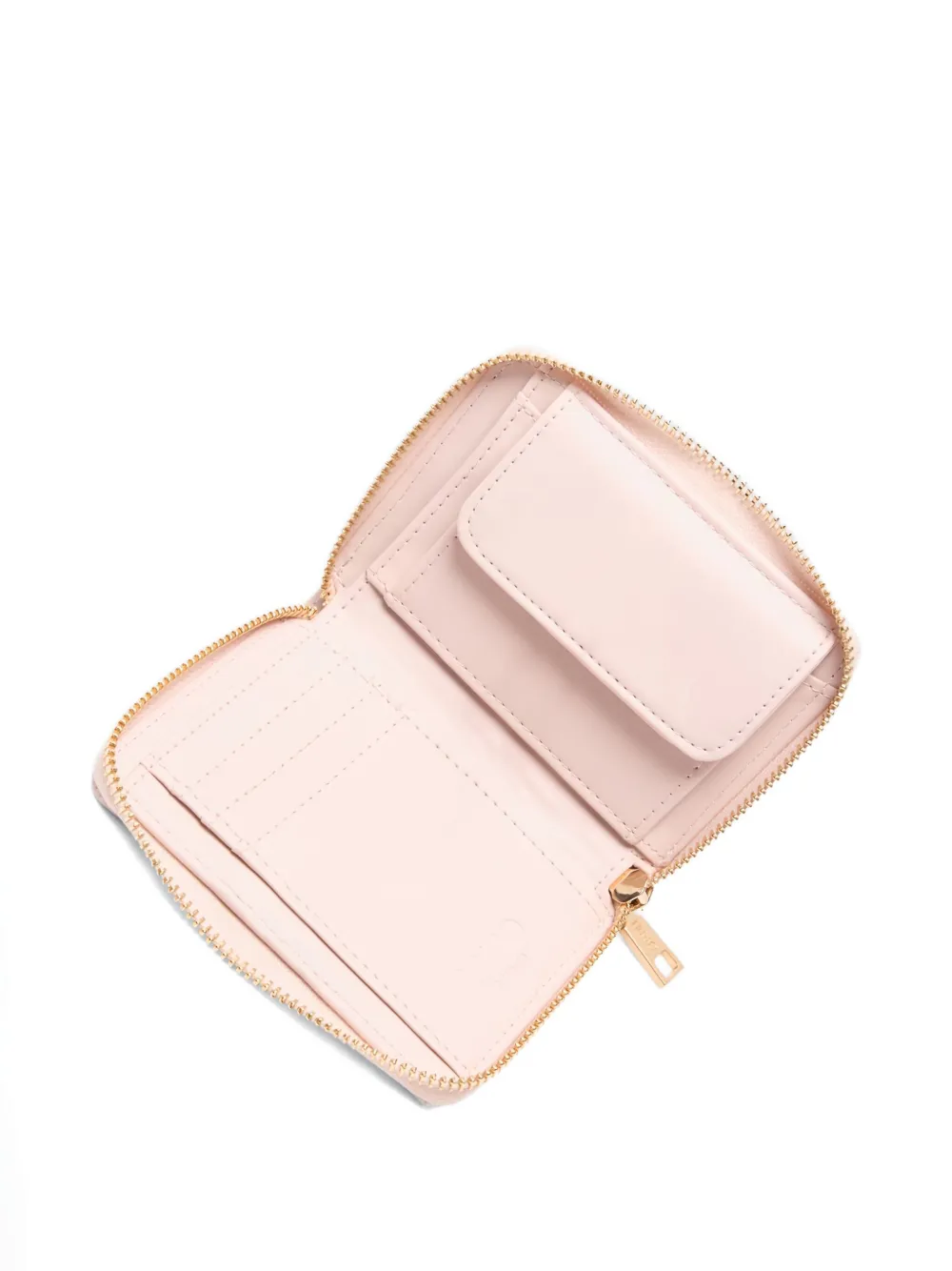 Liu •jo Logo-detail Zip-up Leather Wallet In Pink