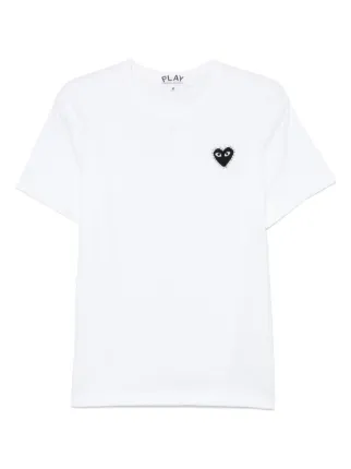 Comme Des Garçons Play rhinestone-emblem T-shirt | White | FARFETCH