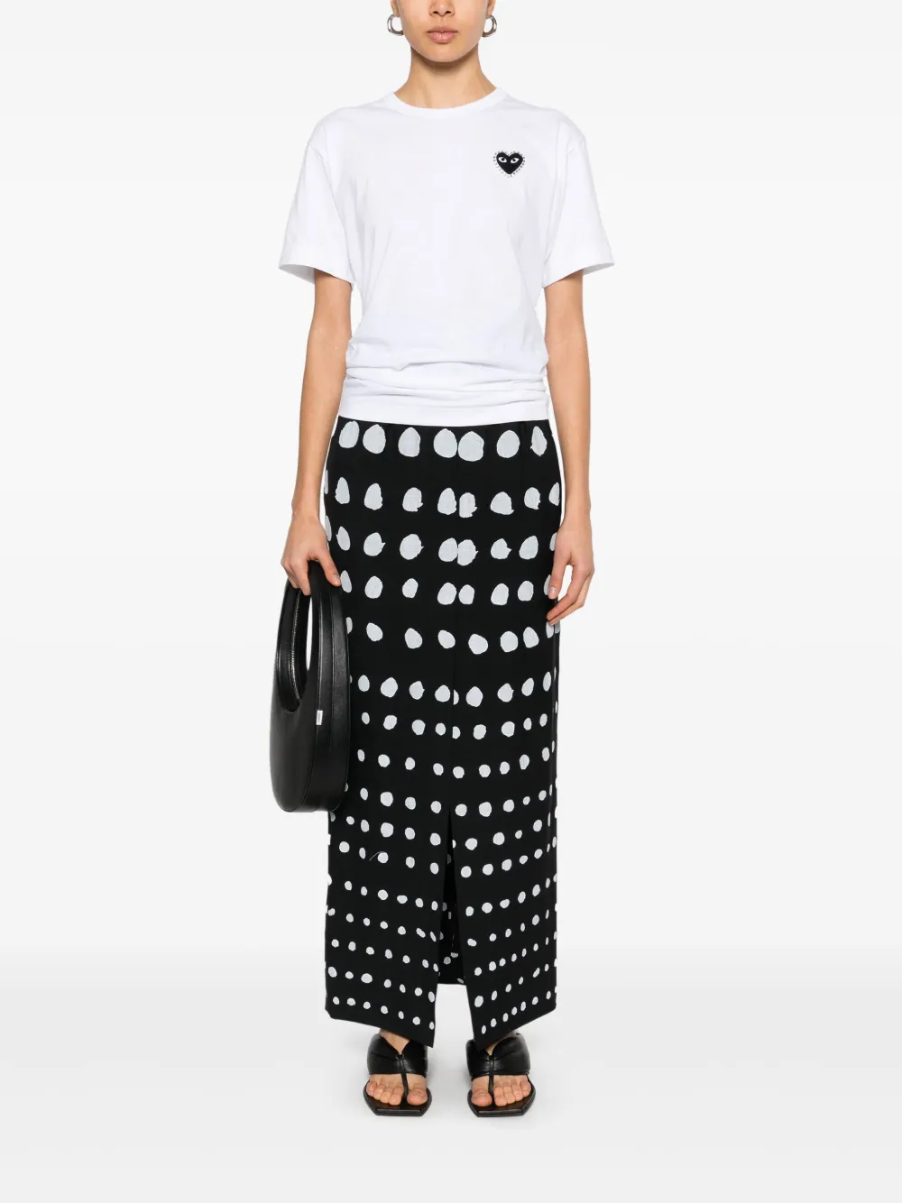 Comme Des Garçons Play T-shirt met stras embleem Wit