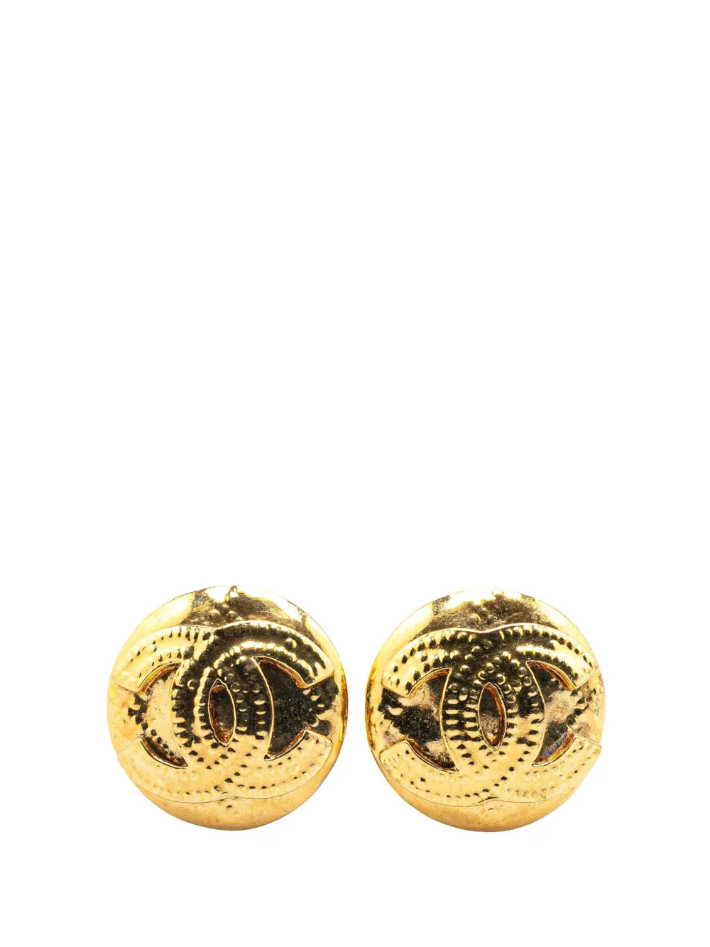 CHANEL Pre-Owned 1994 Gold Plated CC Clip on Earrings costume earrings | Gold | Image 1