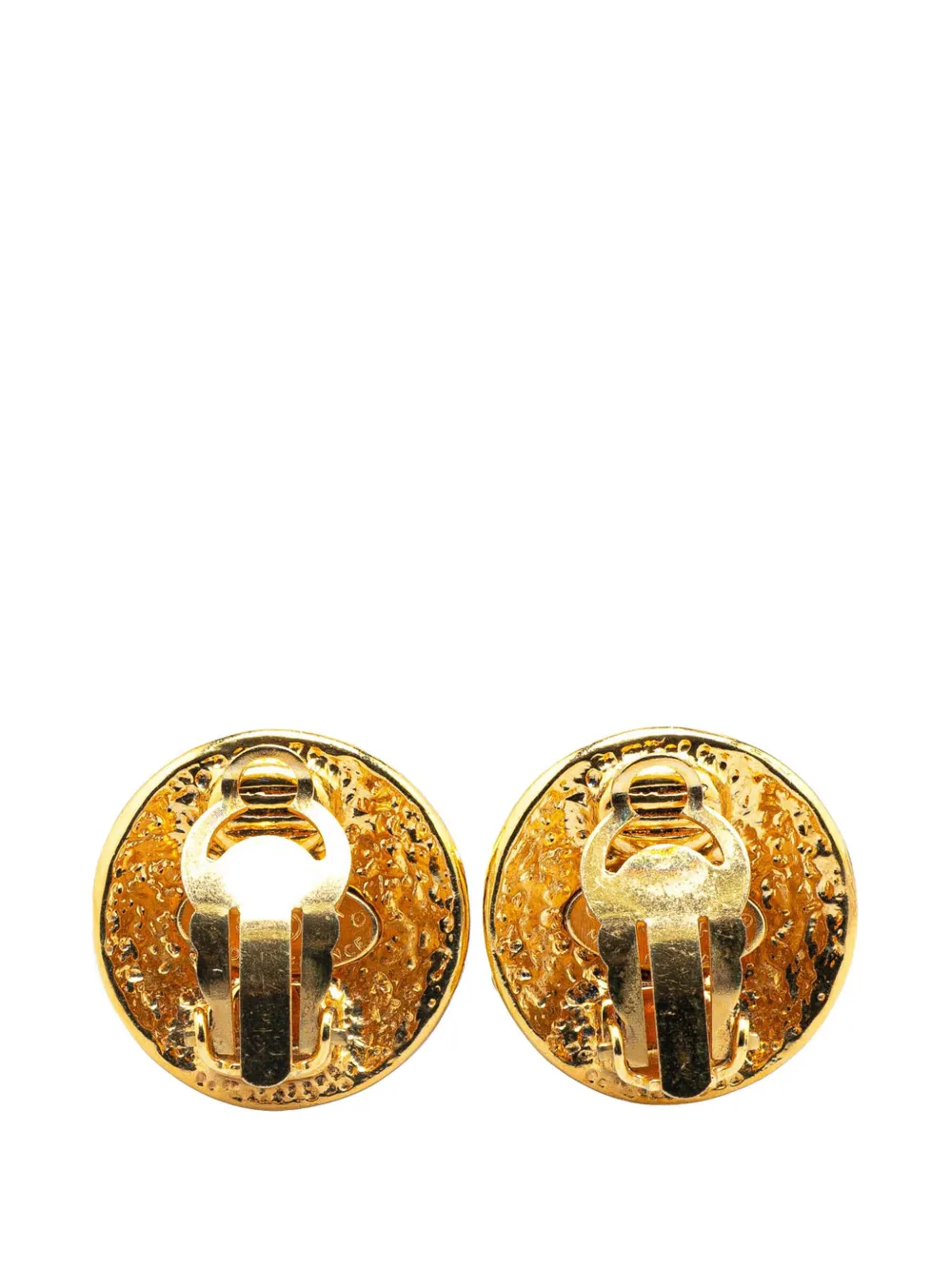 CHANEL Pre-Owned 1994 Gold Plated CC Clip on Earrings costume earrings | Image 2