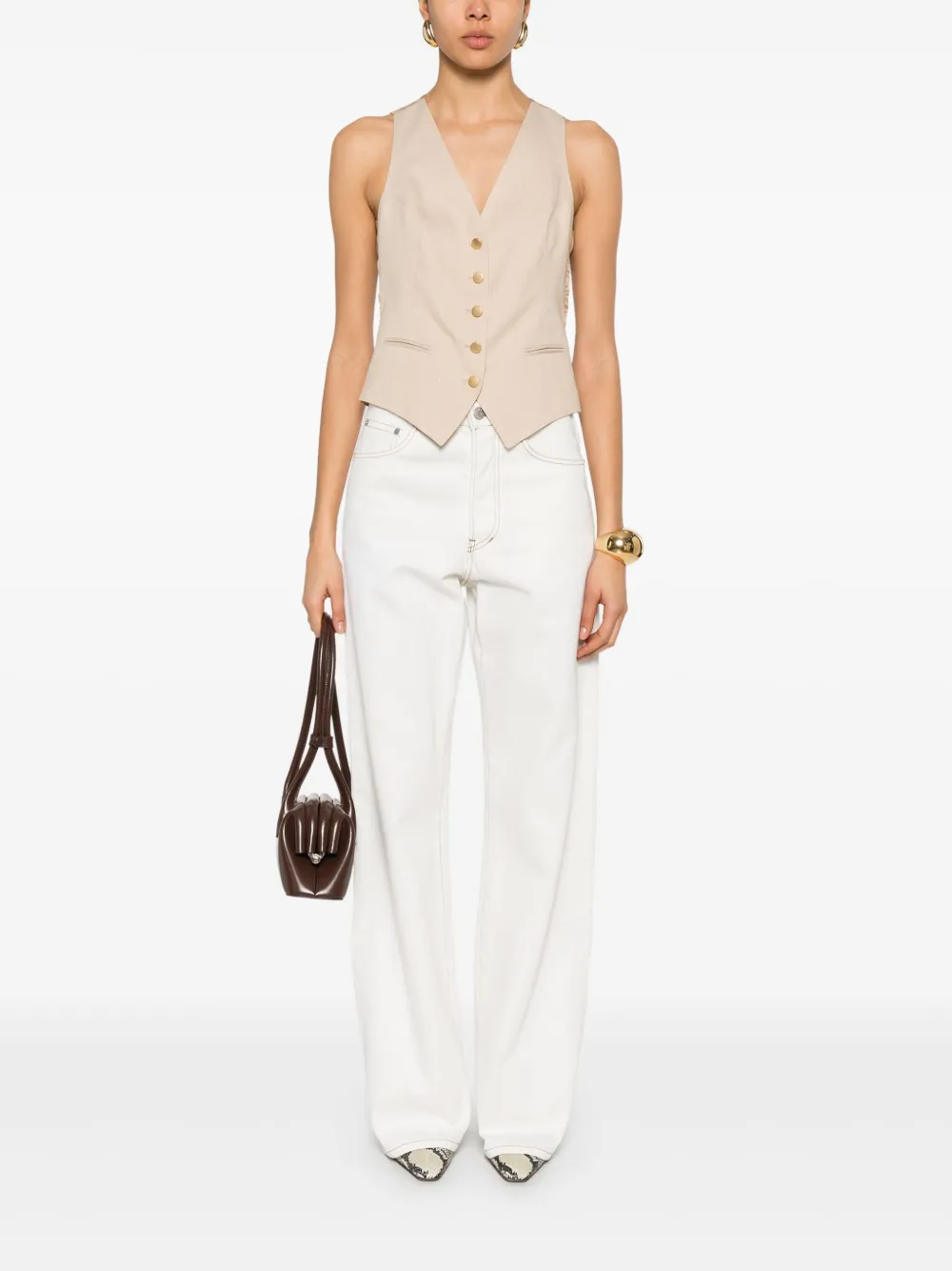 Tagliatore Giselle Waistcoat In Brown