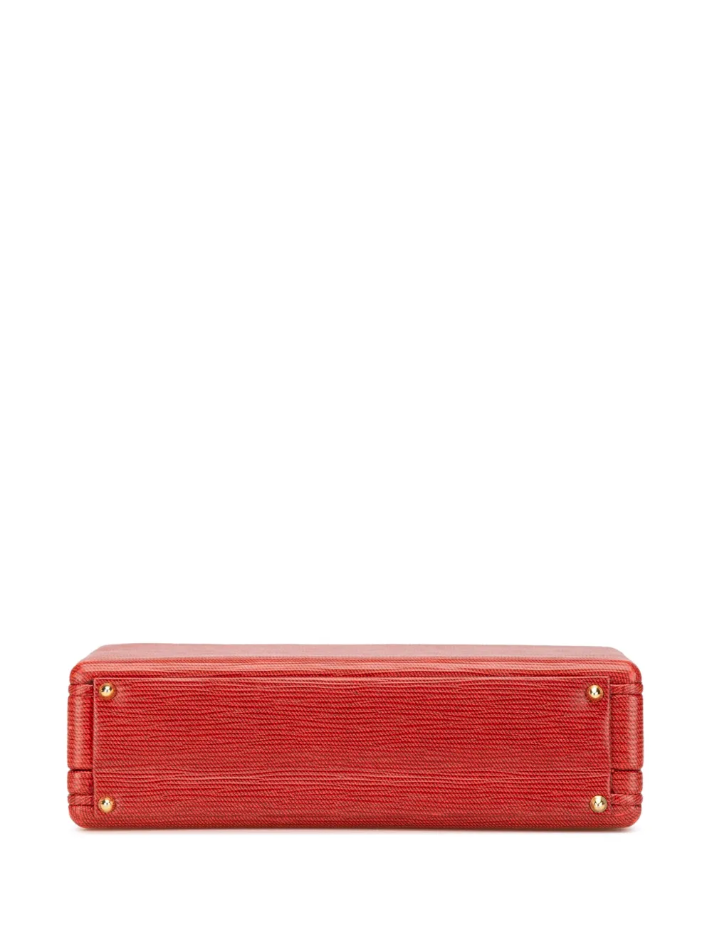 Pre-owned Fendi 20th Century Mini Leather Trunk Attache Case Satchel In 红色