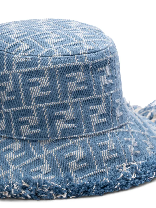 FENDI FF Cotton Bucket Hat | Blue | FARFETCH ZA