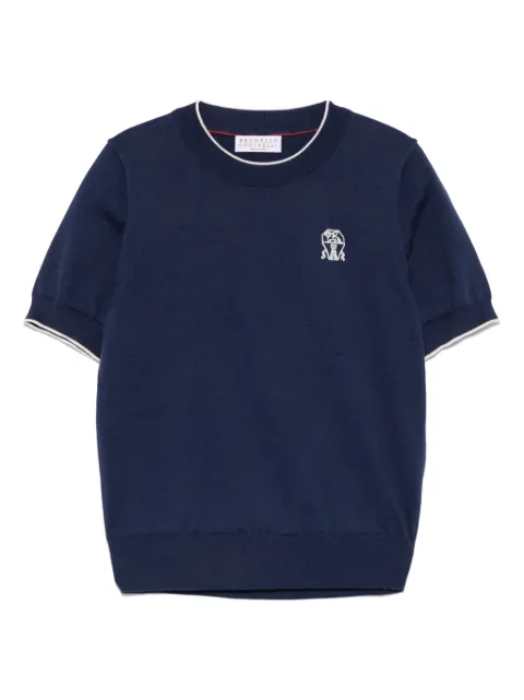Brunello Cucinelli Kids logo-embroidered T-shirt