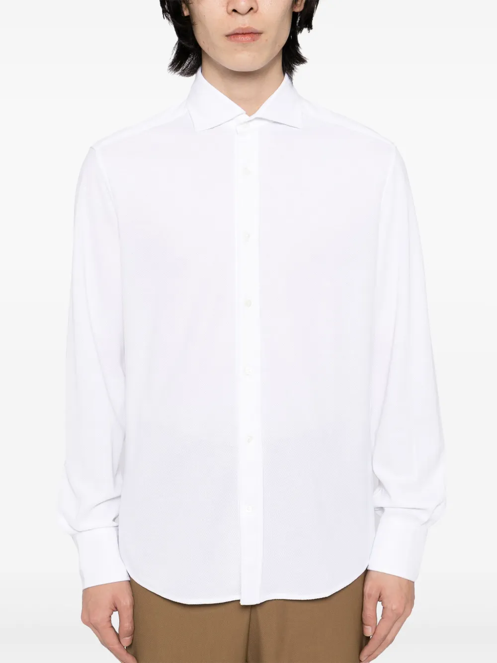 Brunello Cucinelli Button-up T-shirt Wit