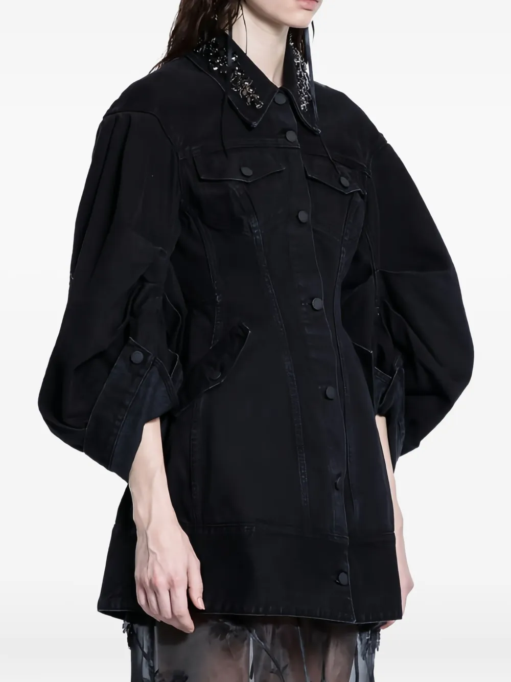 Simone Rocha Denim jack Zwart