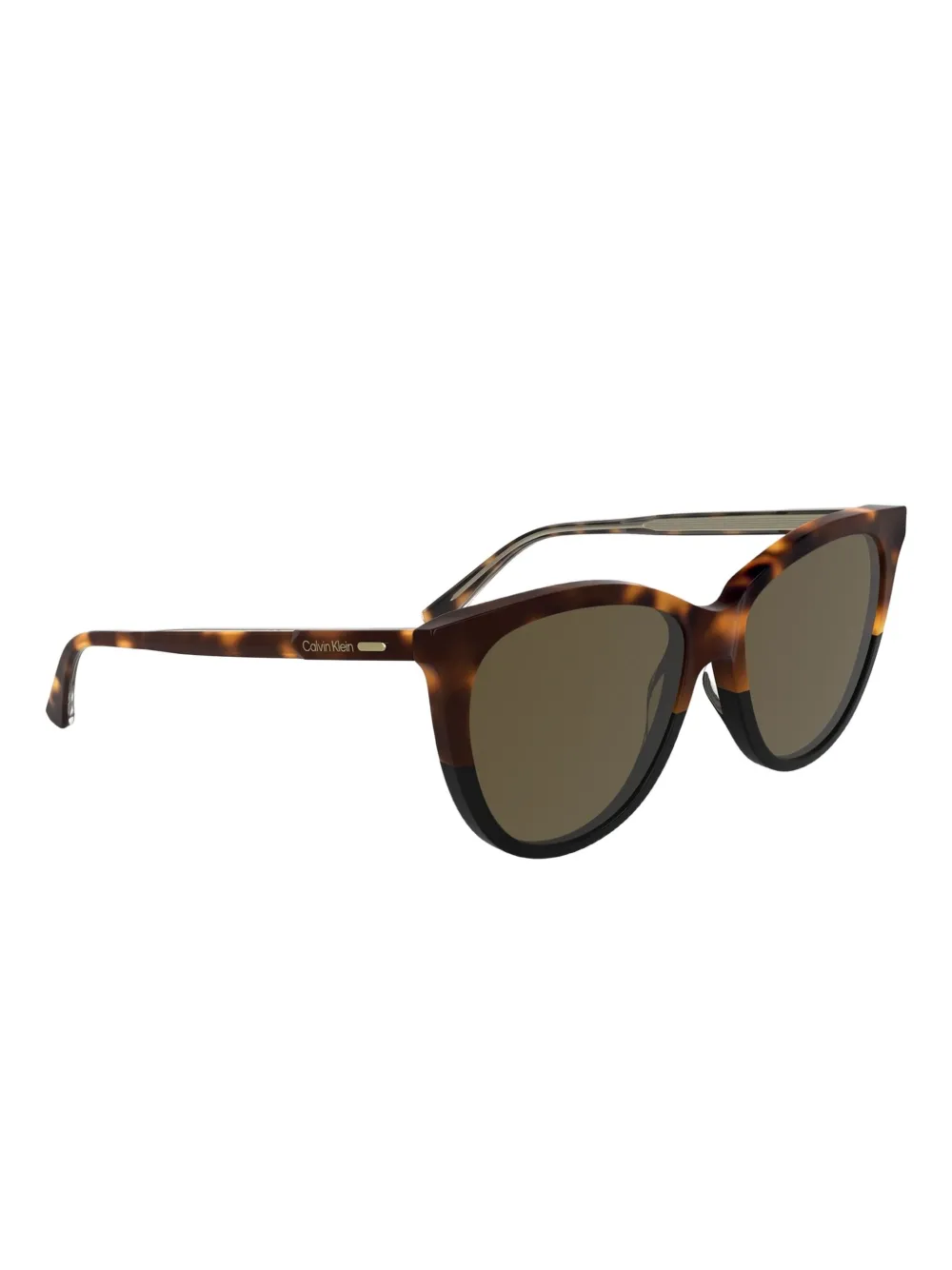 Calvin Klein Zonnebril met cat-eye montuur en schildpadschild design Bruin