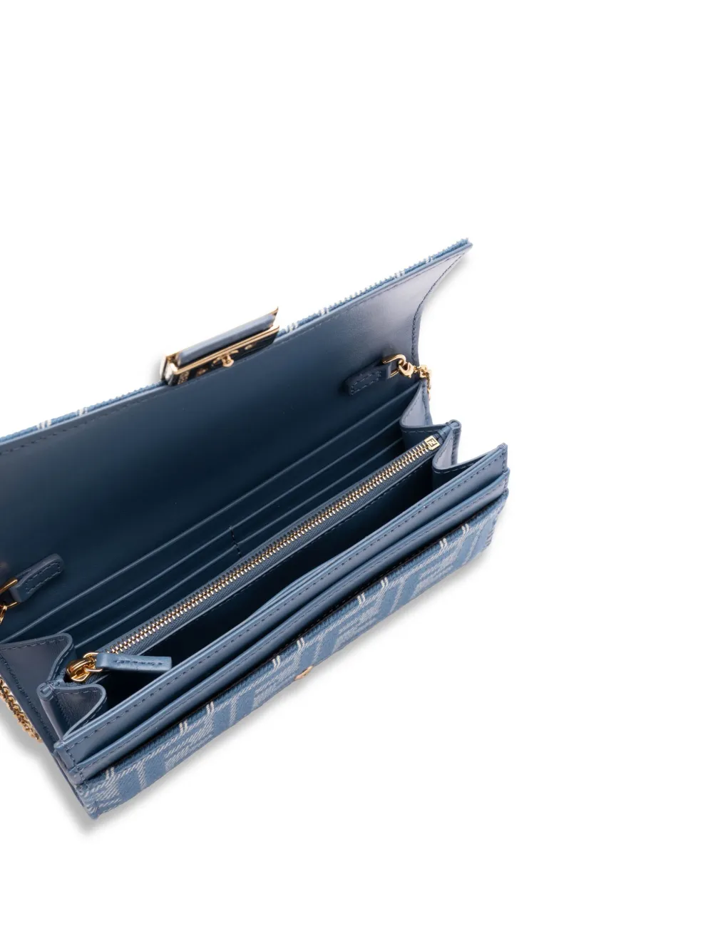 Shop Fendi Baguette Continental Wallet In Blue