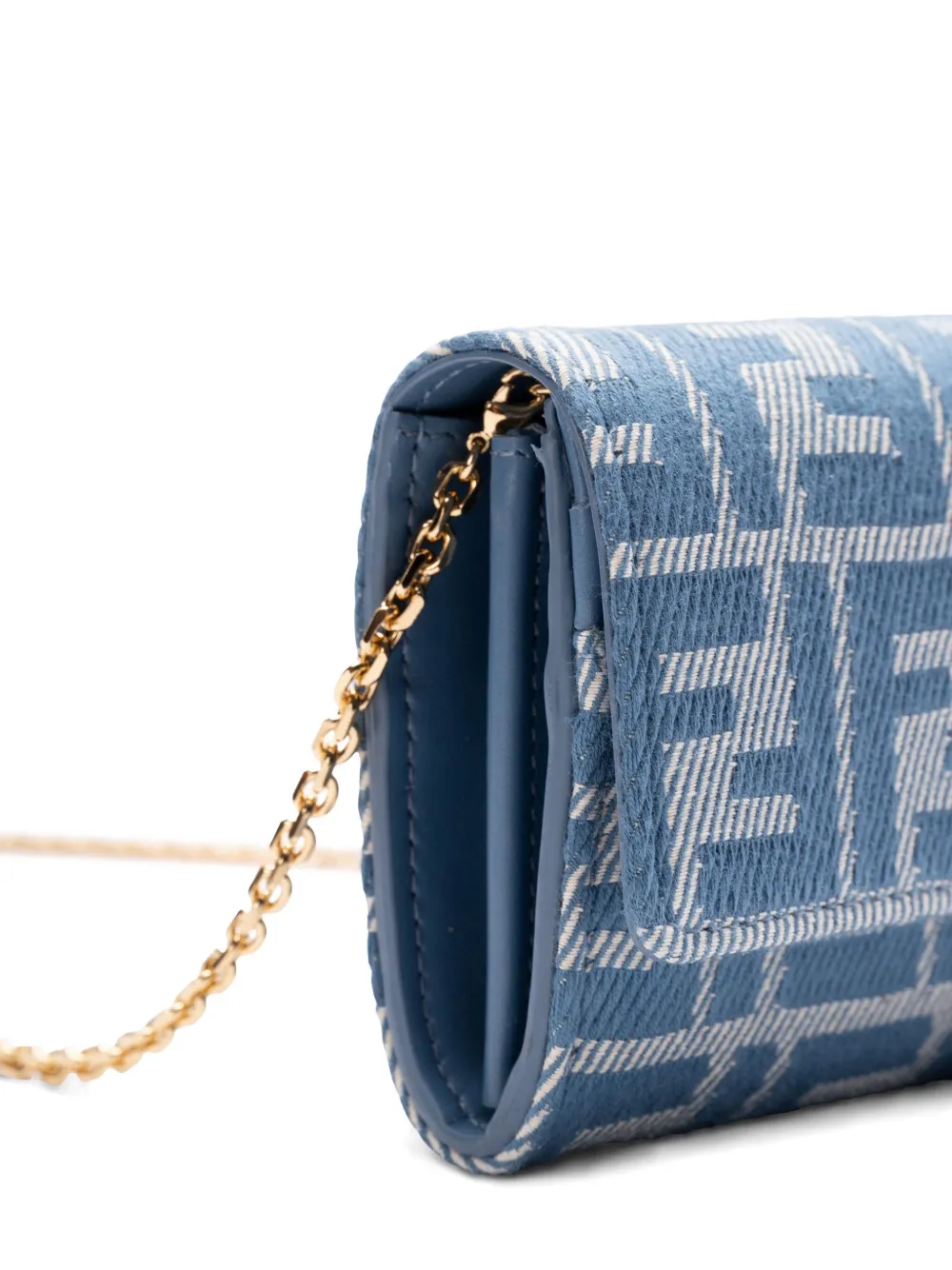 Shop Fendi Baguette Continental Wallet In Blue