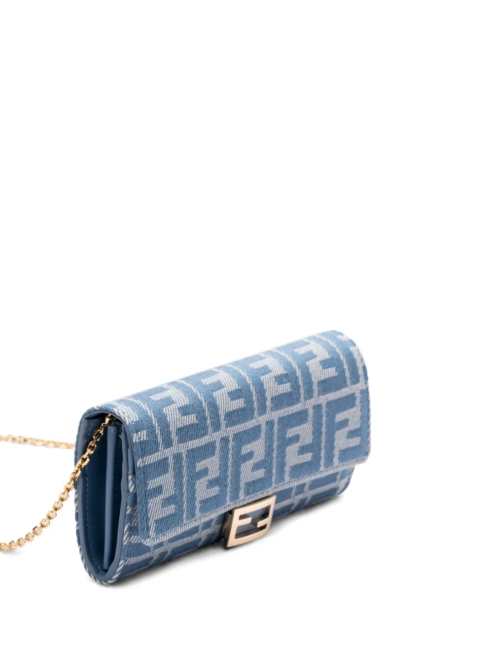 Shop Fendi Baguette Continental Wallet In Blue