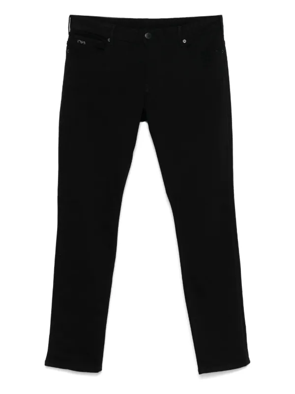 Emporio Armani J06 Slim-fit Extra Comfort Denim Jeans in Black