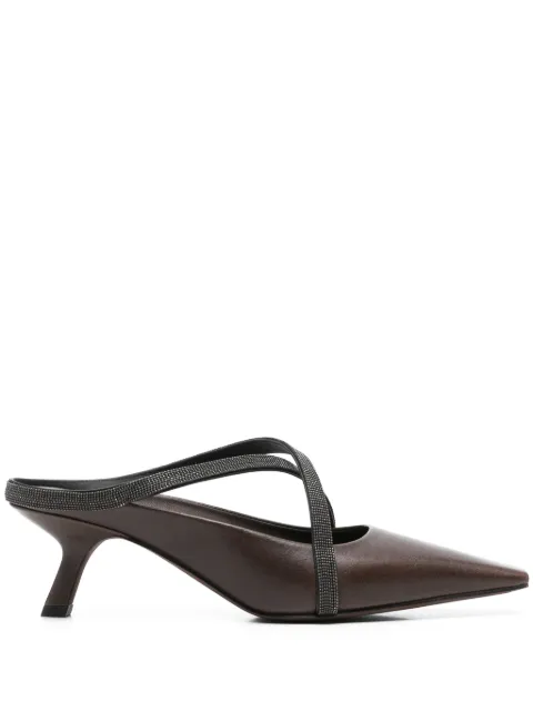 Brunello Cucinelli zapatillas con detalle Monili y tacón de 60mm