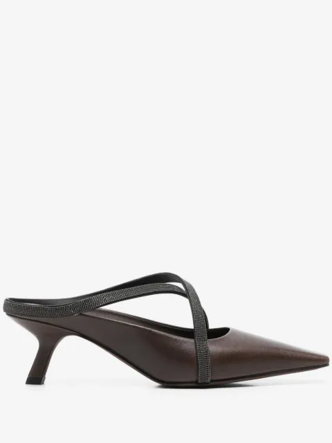 Brunello Cucinelli 60mm Monili-strap mules