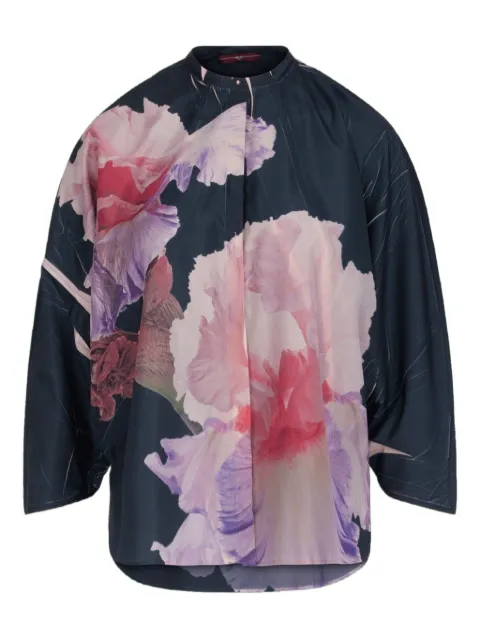 High floral-print shirt