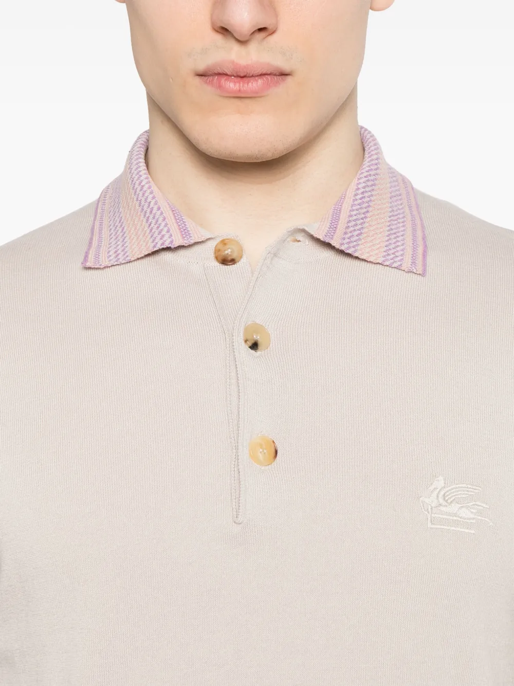 ETRO Poloshirt met borduurwerk Beige