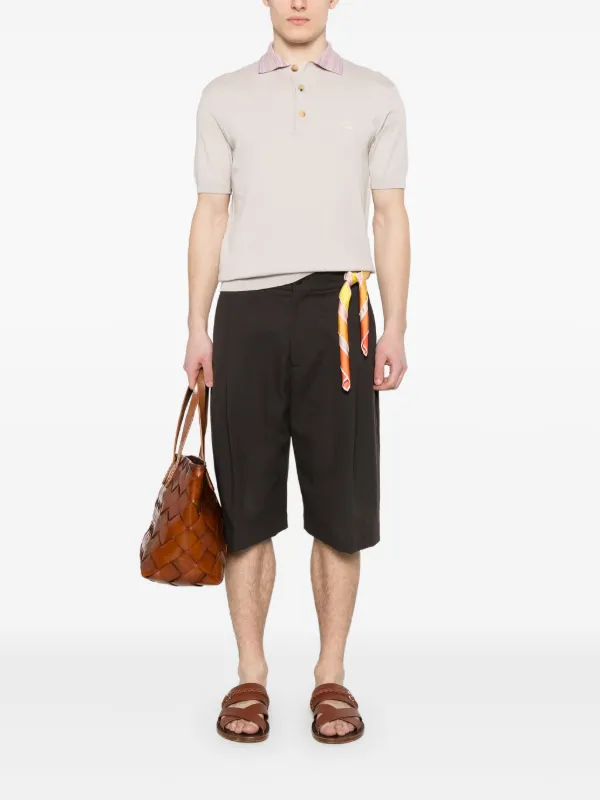 Tシャツ・カットソー ETRO SS25 'Pegaso' polo shirt (MRMD0006AJ264 F0320) ETRO Pegaso-embroidered Polo Shirt | Neutrals | FARFETCH