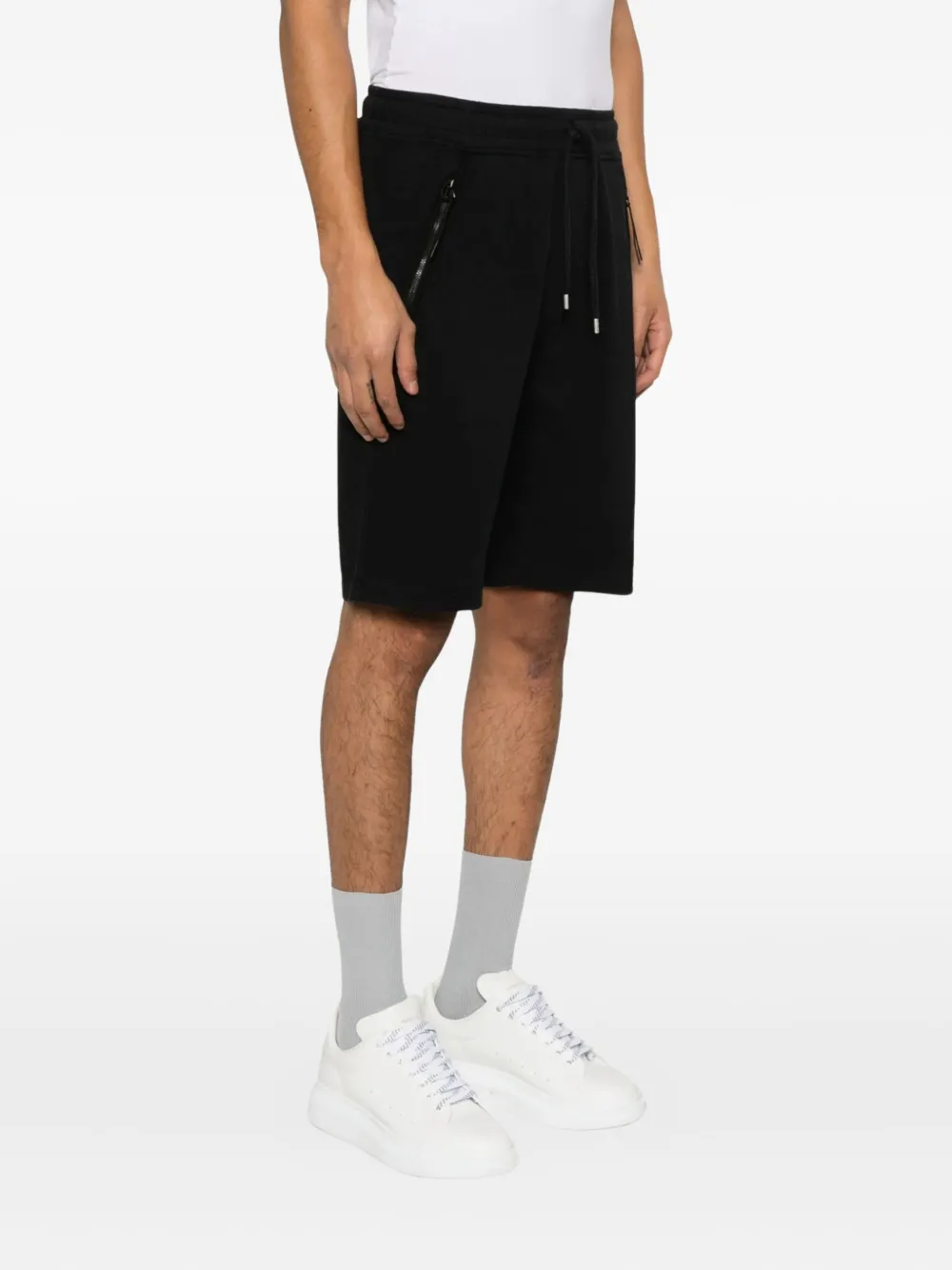 C.P. Company Katoenen fleece shorts Blauw