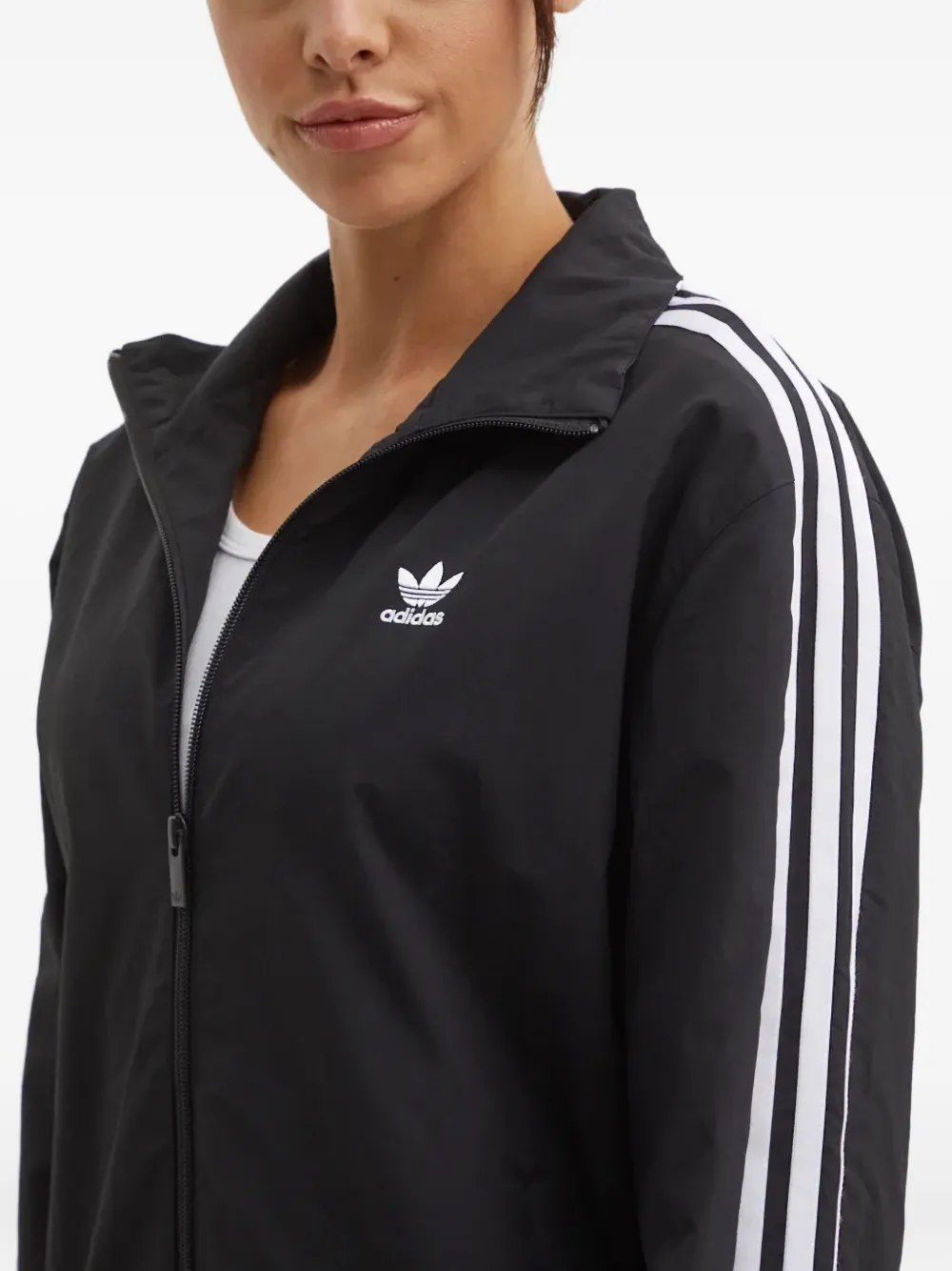 adidas Jack met drie strepen en rits Zwart