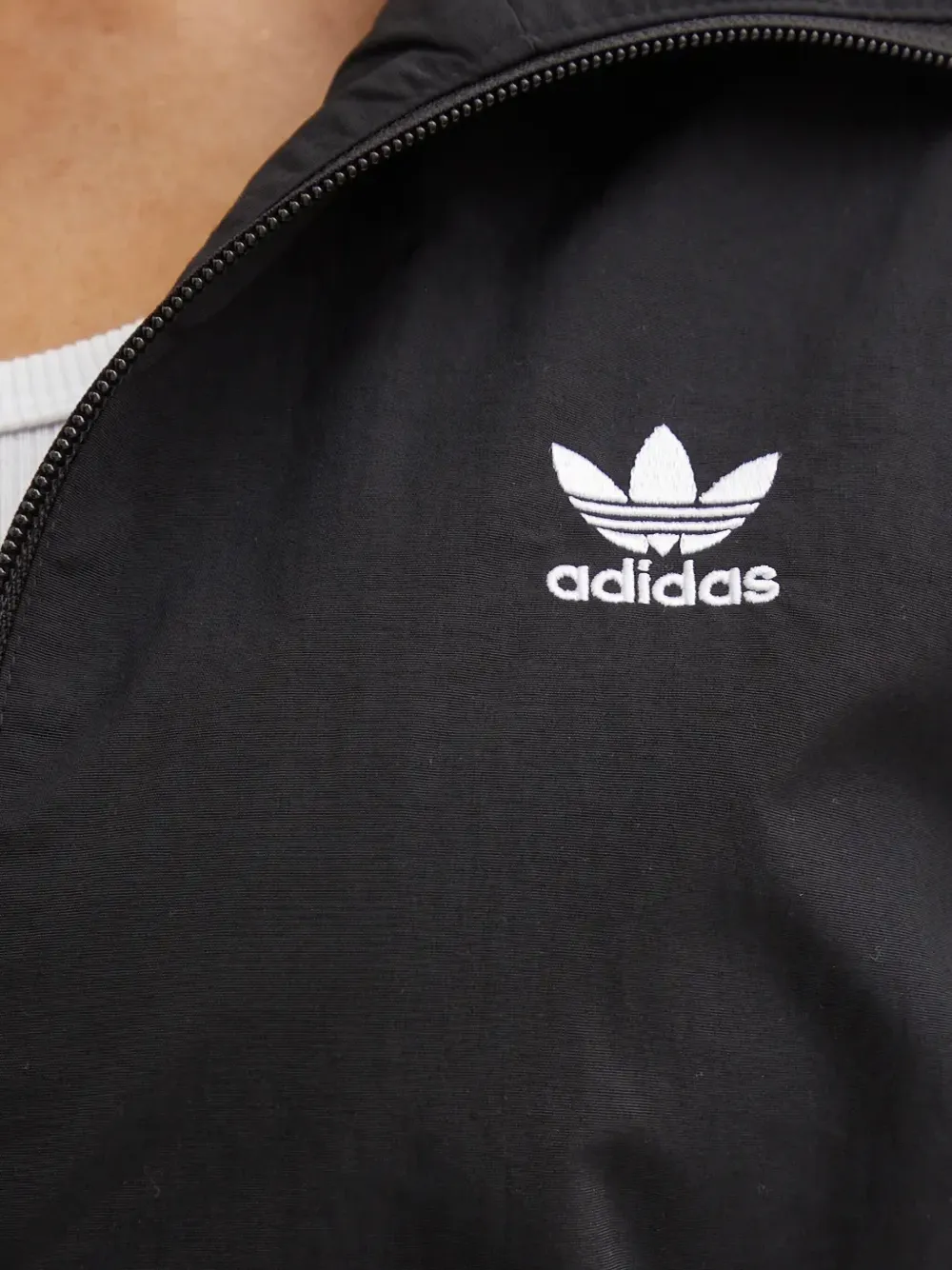 adidas Jack met drie strepen en rits Zwart