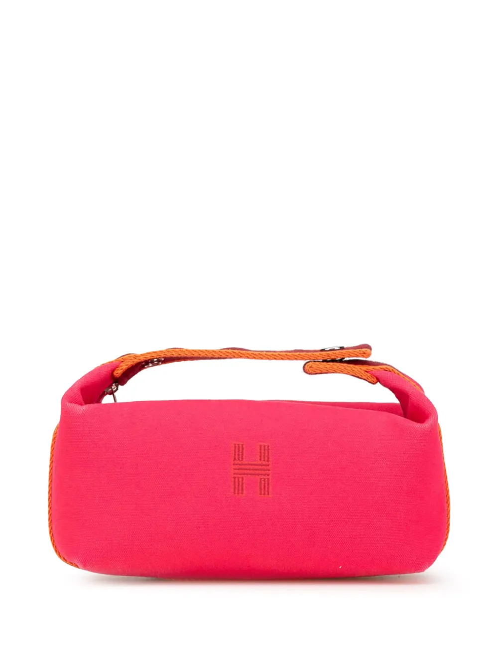 Hermès Pre-Owned 2020-2024 スモール トワル ブリッド ア ブラック バニティバッグ - ピンク Hermès Pre-Owned 2020-2024 スモール トワル ブリッド ア ブラック バニティバッグ - ピンク
