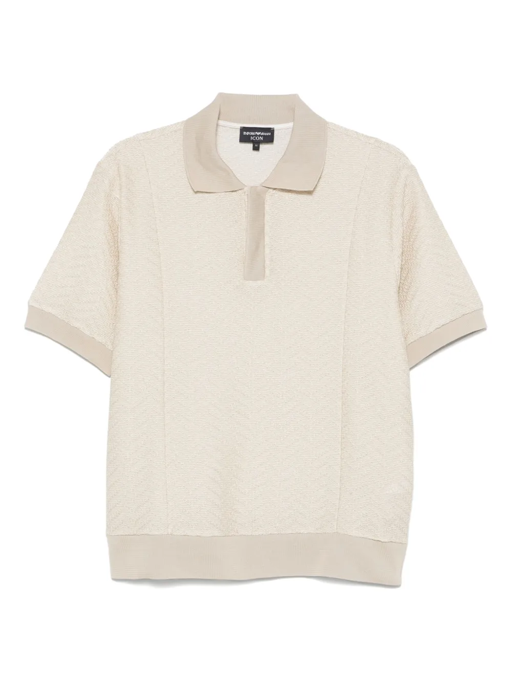 Emporio Armani Gebreid poloshirt Beige