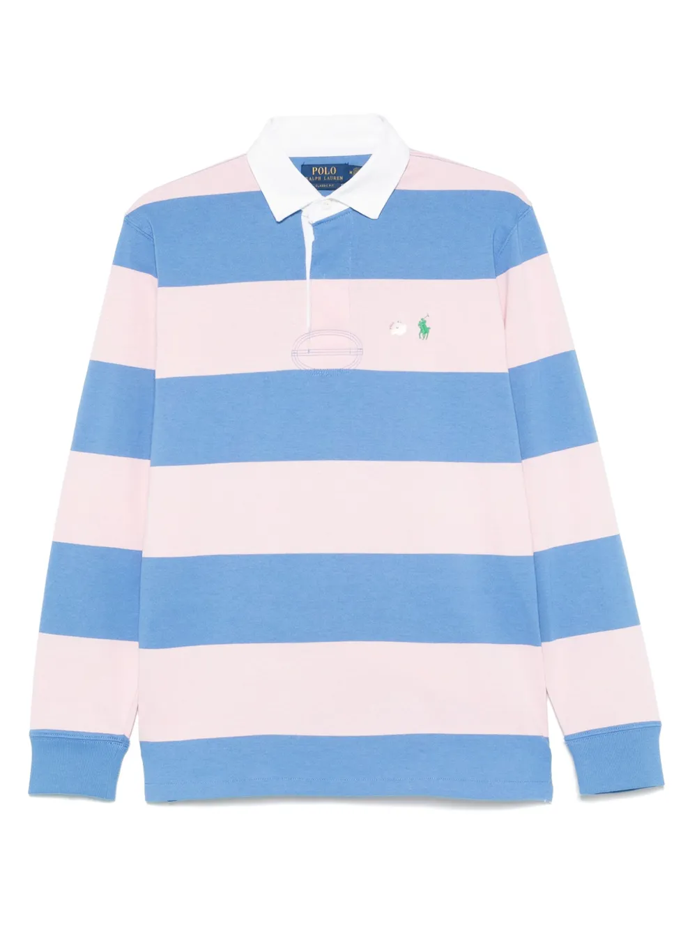Polo Ralph Lauren Mens Rugby Striped Cotton-jersey Polo Shirt Pink Xxl In Rosa