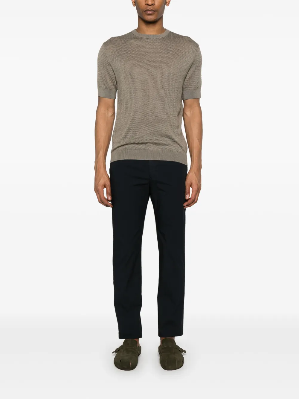 Emporio Armani Gebreid T-shirt - Bruin
