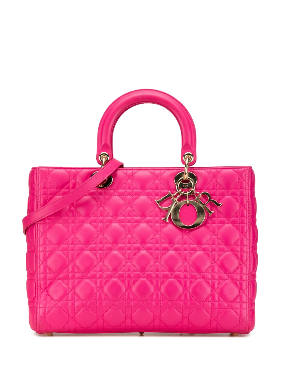 2013 Large Lambskin Cannage Lady Dior satchel