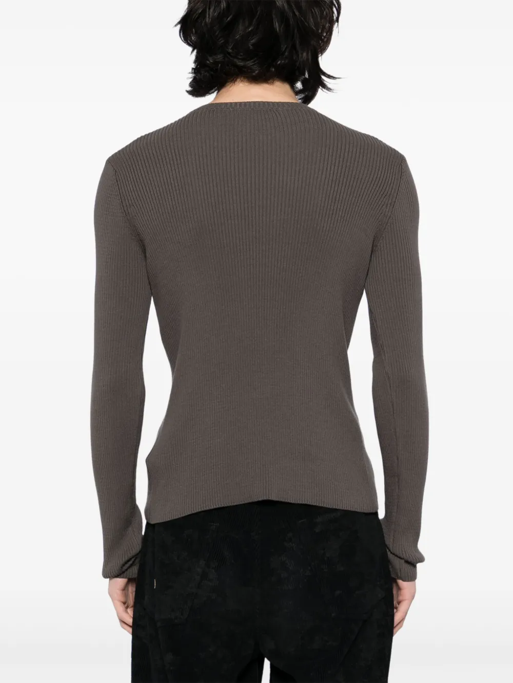 OUR LEGACY Compact T-shirt met ronde hals Bruin
