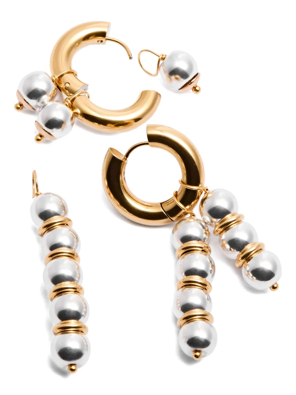 Timeless Pearly 24K gold beaded hoop earrings | Image 2